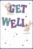 With a cheerful burst of colour and warmth, this illustrated get well card captures the uplifting energy so familiar to Collier Row. Two lovable figures-a teddy bear with plush brown fur and a puppy boasting floppy, velvety ears-come to life as they support and present the oversized, confidently drawn letters spelling out 'Get Well.' The hues of indigo and teal in the text stand out against a creamy white background, highlighting a playful optimism akin to the first blooms that open along Collier Row's Highfield Road each spring. Scattered throughout are sparkling stars in shades of blue and purple, adding a whimsical touch of magic that glimmers like hope sent from a friend. Every brushstroke in the bear's and puppy's fur exudes the comfort of a warm hug, transporting the recipient into a soft, reassuring world. This card does more than wish for wellness-it offers solace and heartfelt encouragement, much like a Collier Row Florist bouquet making its way through the neighbourhood to bring a smile to someone recovering at home.